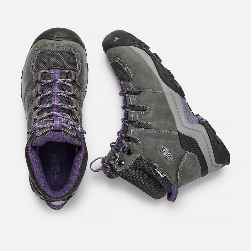 Keen Gypsum II Mid Waterproof Wanderstiefel Damen DE-15607 Earl Grey/Purple Plumeria - Keen Damensch